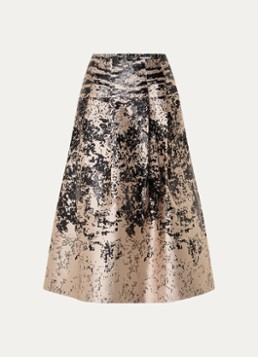 Xandres Dames Renoir maxi A-lijn rok met jacquard dessin in de kleur Creme