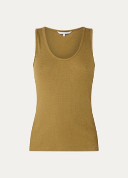 Xandres Dames Fozia ribgebreide tanktop in de kleur Mosgroen