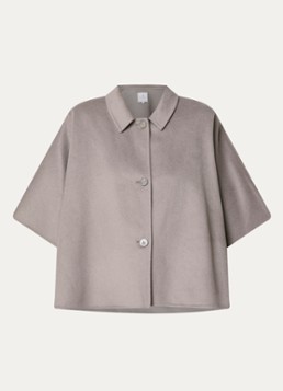 Xandres Dames Cabi mantel in wolblend met kraag in de kleur Lichtgrijs