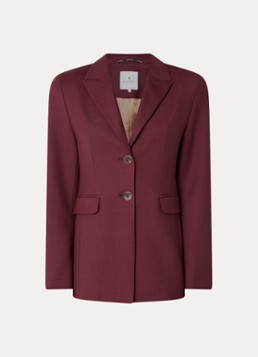 Xandres Dames Blissia blazer in wolblend met klepzakken in de kleur Aubergine