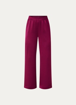 Xandres Dames Paolo high waist wide fit broek van satijn in de kleur Aubergine