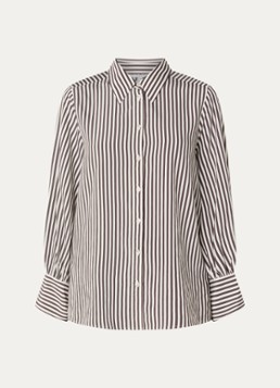 Xandres Dames Heloisa blouse met streepprint in de kleur Donkerbruin