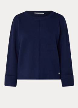 Xandres Dames Annalisa fijngebreide trui met ronde hals in de kleur Royalblauw