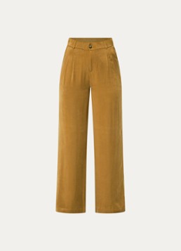 Xandres Dames Phia high waist loose fit pantalon met steekzakken in de kleur Mosterd