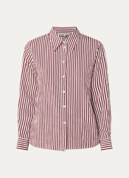 Xandres Dames Henk blouse met streepprint in de kleur Bordeauxrood