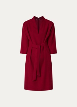 Xandres Dames Kiliano midi jurk met strikceintuur in de kleur Donkerrood
