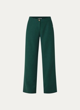 Xandres Dames Phocus high waist wide fit pantalon met steekzakken in de kleur Donkergroen
