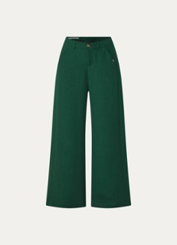 Xandres Dames Patrizie high waist wide fit pantalon met steekzakken in de kleur Donkergroen
