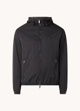 Armani Heren Jack met capuchon en ritszakken in de kleur Zwart