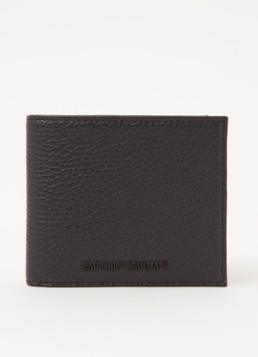 Armani Heren Portemonnee van leer met logo in de kleur Zwart