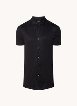 Armani Heren Slim fit overhemd in de kleur Zwart