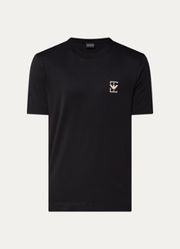 Armani Heren T-shirt met logo in de kleur Zwart