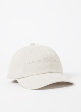 Armani Heren Pet met logoborduring in de kleur Beige