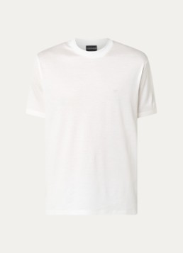Armani Heren T-shirt met logo in de kleur Gebroken wit