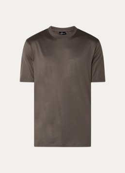 Armani Heren T-shirt met logo in de kleur Bronsgroen