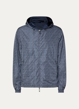 Armani Heren Jack met grafische print in de kleur Donkerblauw