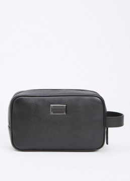 Armani Toilettas van leer met logo Zwart - Deal