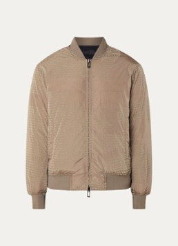 Armani Heren Gewatteerd bomberjack met donsvulling en flockprint in de kleur Camel