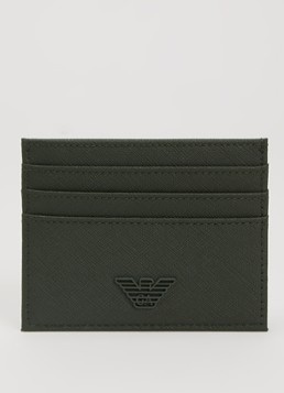 Armani Heren Pasjeshouder met logo in de kleur Bronsgroen