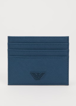 Armani Heren Pasjeshouder met logo in de kleur Donkerblauw