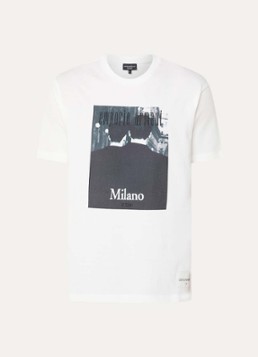 Armani Heren T-shirt met logoprint in de kleur Wit