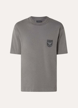 Armani Heren T-shirt met logo in de kleur Antraciet