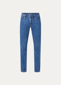 Armani Heren Slim fit jeans met medium wassing in de kleur Indigo