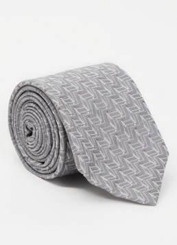 Armani Heren Stropdas van zijde met stippenprint in de kleur Grijs