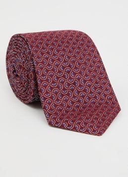Armani Heren Stropdas van zijde met stippenprint in de kleur Rood