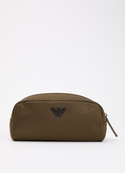 Armani Toilettas met logo Hazelnootbruin