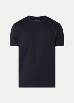 Armani Heren T-shirt met logoprint in de kleur Donkerblauw