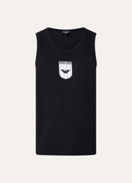 Armani Heren Tanktop met ronde hals en logo in de kleur Grijs