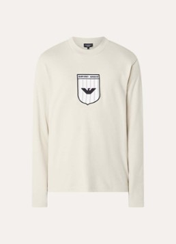 Armani Heren Longsleeve met backprint in de kleur Beige