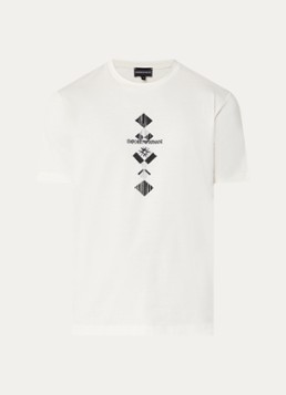 Armani Heren T-shirt met logoprint in de kleur Wit
