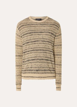 Armani Heren Fijngebreide trui met ingebreid patroon in de kleur Camel