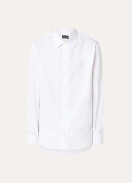 Armani Heren Regular fit overhemd van katoen in de kleur Wit