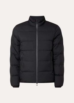 Armani Heren Puffer jack met donsvulling en logoprint in de kleur Black beauty / zwart