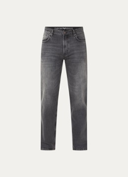 Armani Heren Straight leg jeans met gekleurde wassing in de kleur Grijs