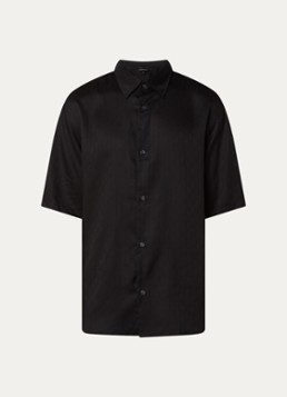 Armani Heren Regular fit overhemd met logoprint in de kleur Zwart