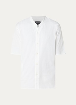 Armani Heren T-shirt met knoopsluiting in de kleur Wit