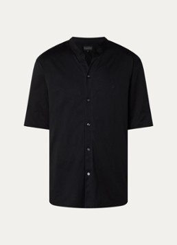Armani Heren T-shirt met knoopsluiting in de kleur Zwart
