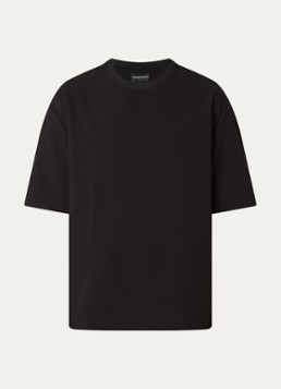 Armani Heren T-shirt met structuur in de kleur Zwart