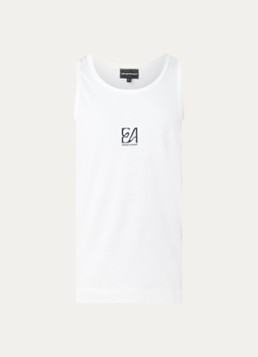 Armani Heren Tanktop met logo in de kleur Wit