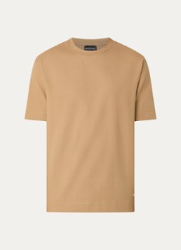 Armani Heren T-shirt met structuur in de kleur Beige