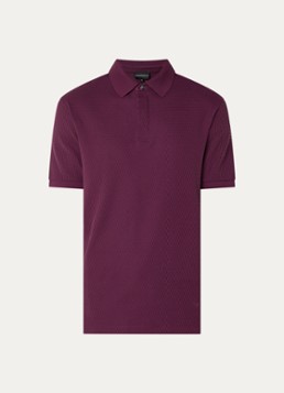 Armani Heren Regular fit polo met structuur in de kleur Aubergine
