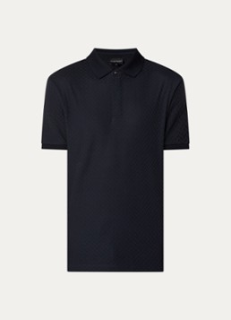 Armani Heren Regular fit polo met structuur in de kleur Zwart