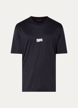 Armani Heren T-shirt met logo in de kleur Donkerblauw