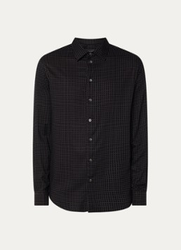 Armani Heren Regular fit overhemd met flockprint in de kleur Zwart