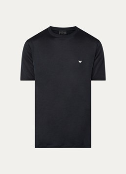 Armani Heren T-shirt met logo in de kleur Donkerblauw