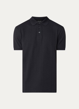 Armani Heren Regular fit polo met logoprint in de kleur Donkerblauw